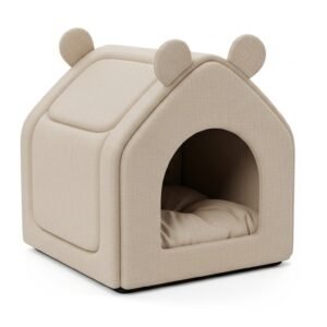 Indoor Pet House Bed with Removable Cushion – Cozy Enclosed Bed for Cats & Small Dogs