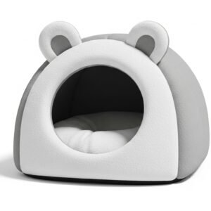 Plush Cat Cave Bed – Cozy Enclosed Pet Bed for Cats & Small Dogs