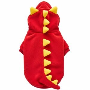 Dinosaur Dog Hoodie with Fleece Fabric & Hooded Design