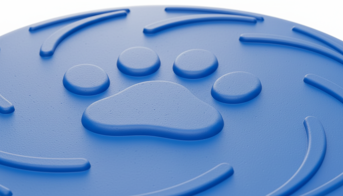 Soft Rubber Dog Frisbee, Durable Lightweight Flying Disc, Blue - Image 3