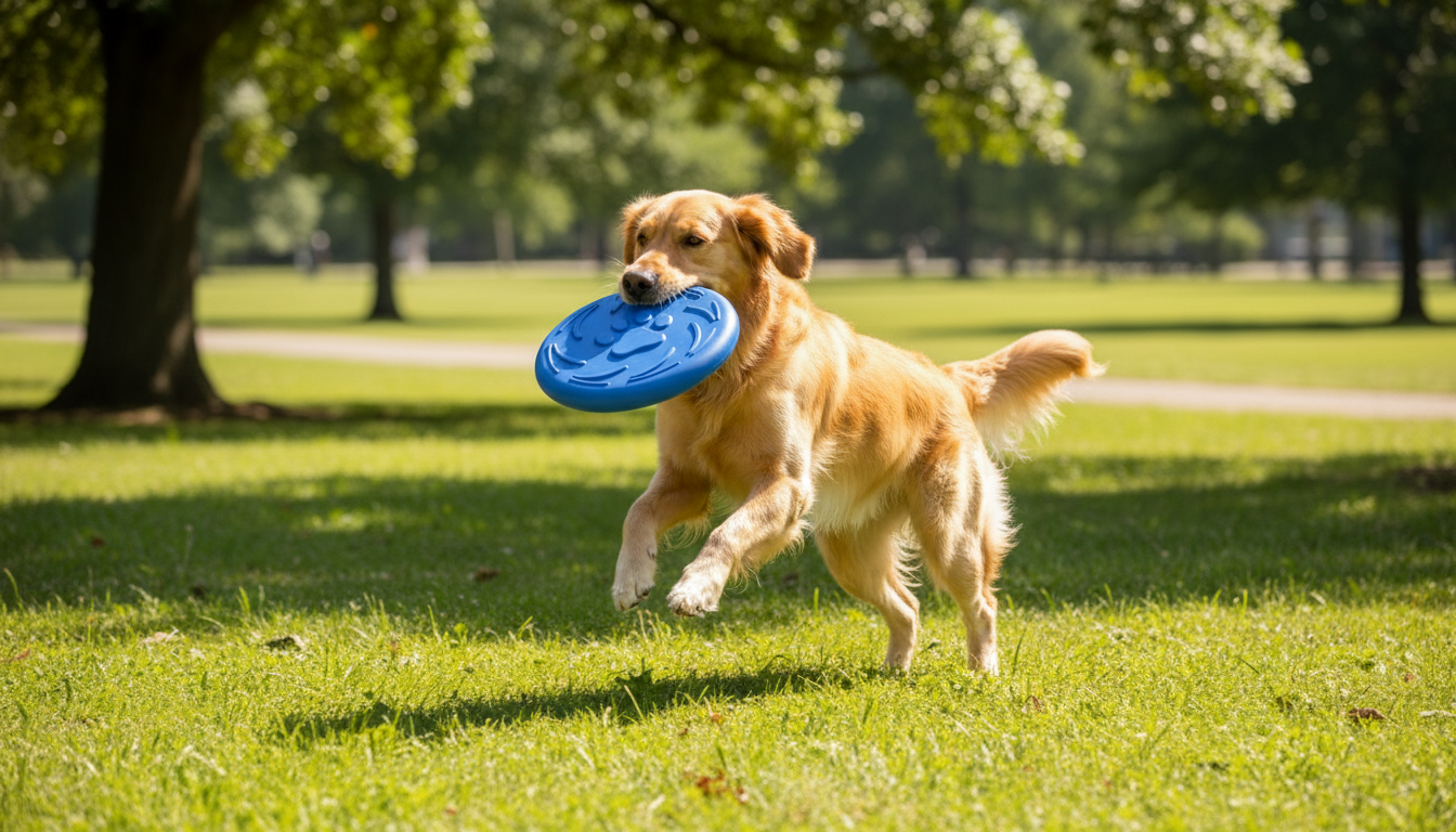 Soft Rubber Dog Frisbee, Durable Lightweight Flying Disc, Blue - Image 5