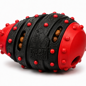 Interactive Rubber Treat Dispensing Dog Toy with Textured Rolling Design