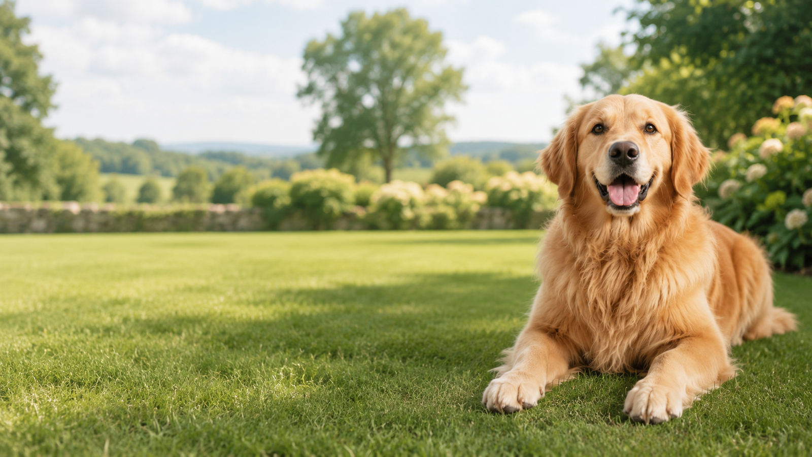 Happy dog at home