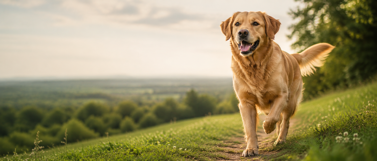 Happy dog enjoying the outdoors