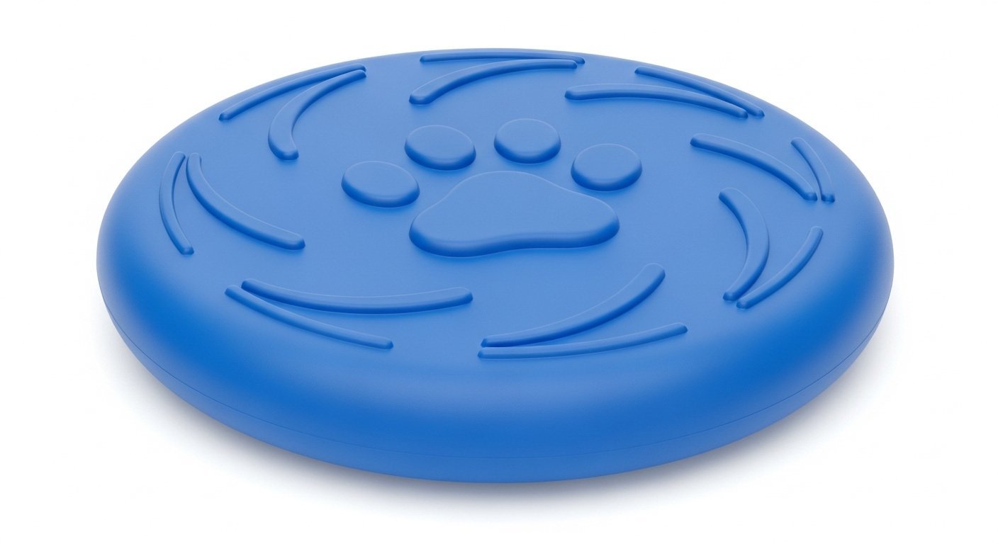 Soft Rubber Dog Frisbee, Durable Lightweight Flying Disc, Blue